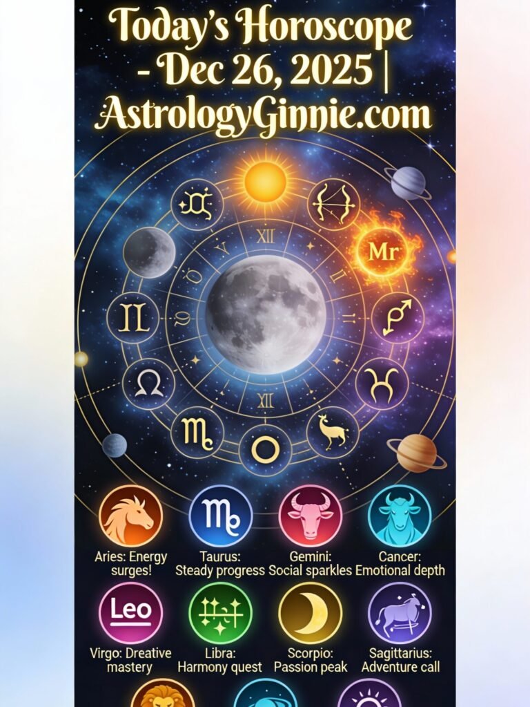 Today's horoscope for December 26, 2025